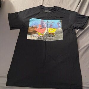 SpongeBob Black Graphic T-Shirt “Just because your ugly” Size Small